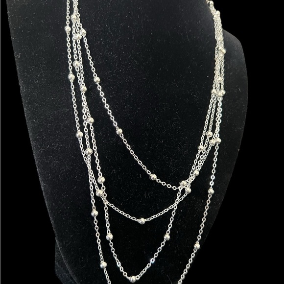 multilayer silver plated necklace four in one NWOT - Picture 10 of 12